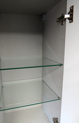 Wiesbaden Vision kolomkast glans wit - detailfoto glazen legplank | Schwertz & Co