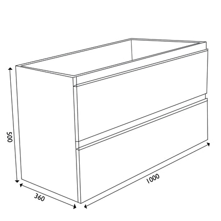 Wiesbaden Shall onderkast 100 x 36 cm grafietgrijs - technische tekening | Schwertz & Co