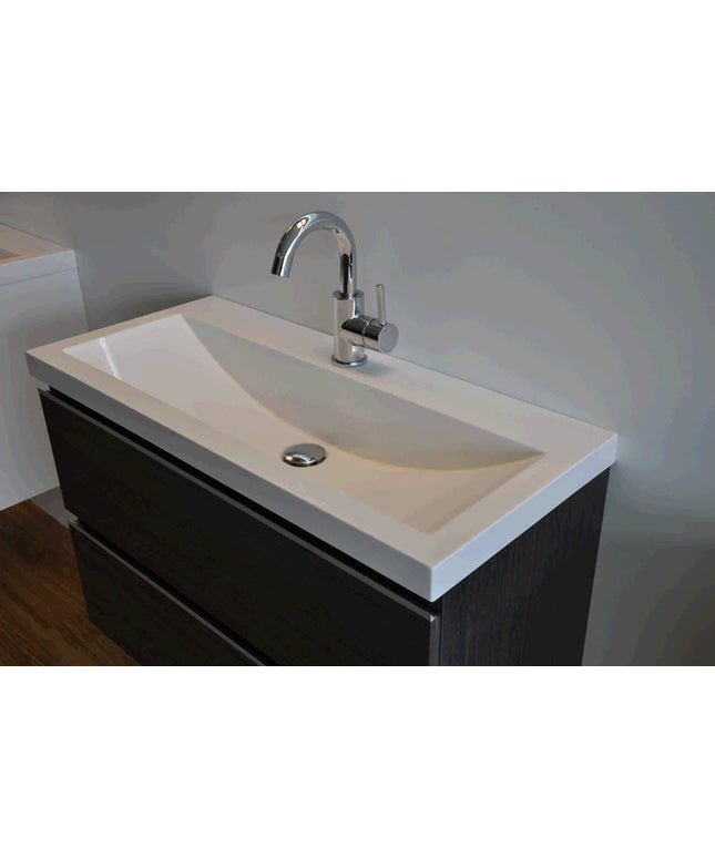 Wiesbaden Shall wastafelonderkast 80 x 36 cm houtnerf grijs - sfeerfoto | Schwertz & Co