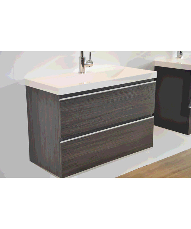 Wiesbaden Shall wastafelonderkast 80 x 36 cm houtnerf grijs - technische tekening | Schwertz & Co