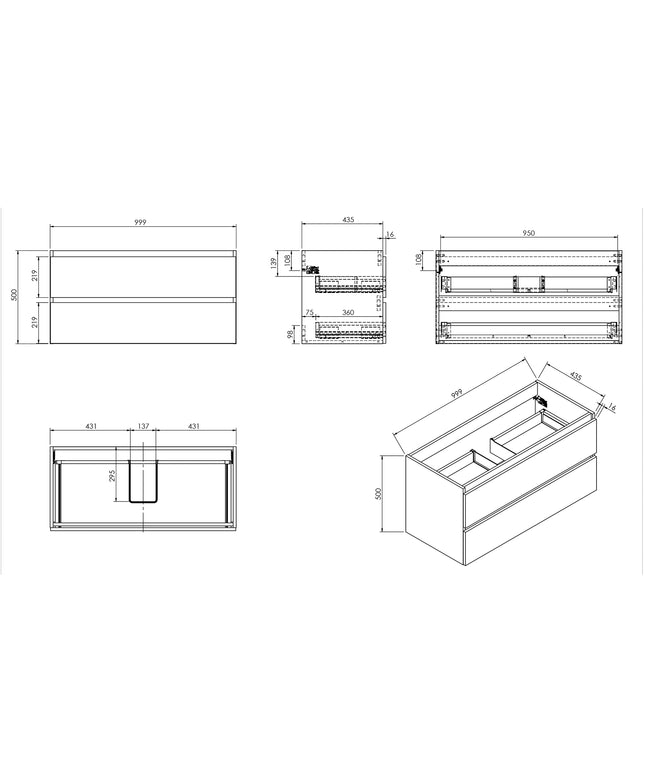 Wiesbaden Alvara onderkast mat wit - technische tekening | Schwertz & Co