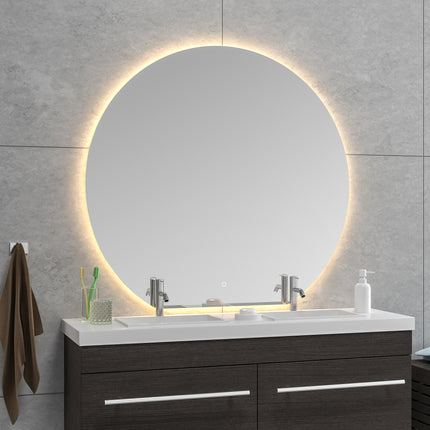 Wiesbaden Tramonto badkamerspiegel halfrond 120 x 112 cm met LED - sfeerfoto | Schwertz & Co