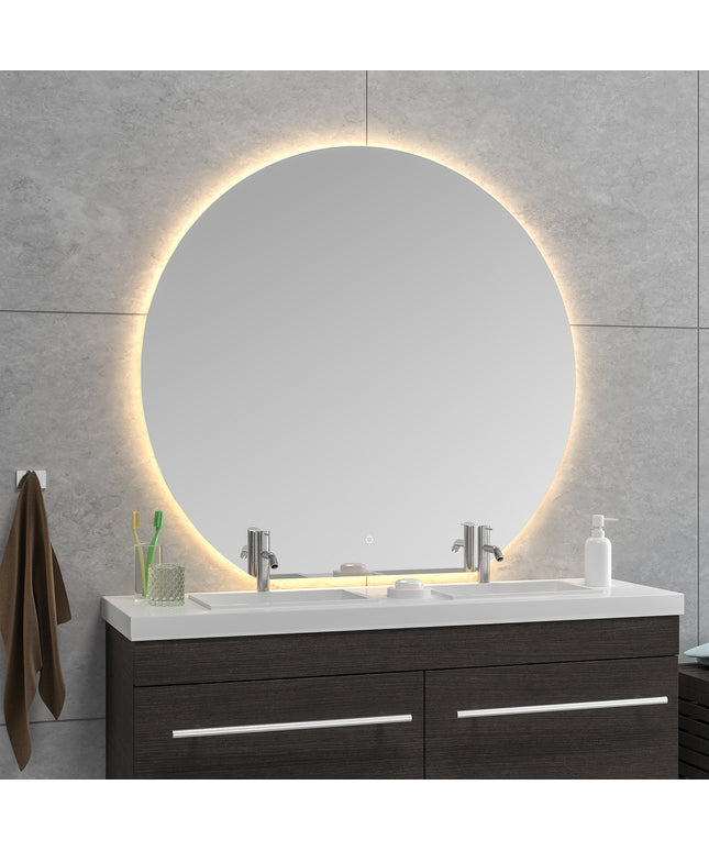 Wiesbaden Tramonto badkamerspiegel halfrond 120 x 112 cm met LED - sfeerfoto | Schwertz & Co