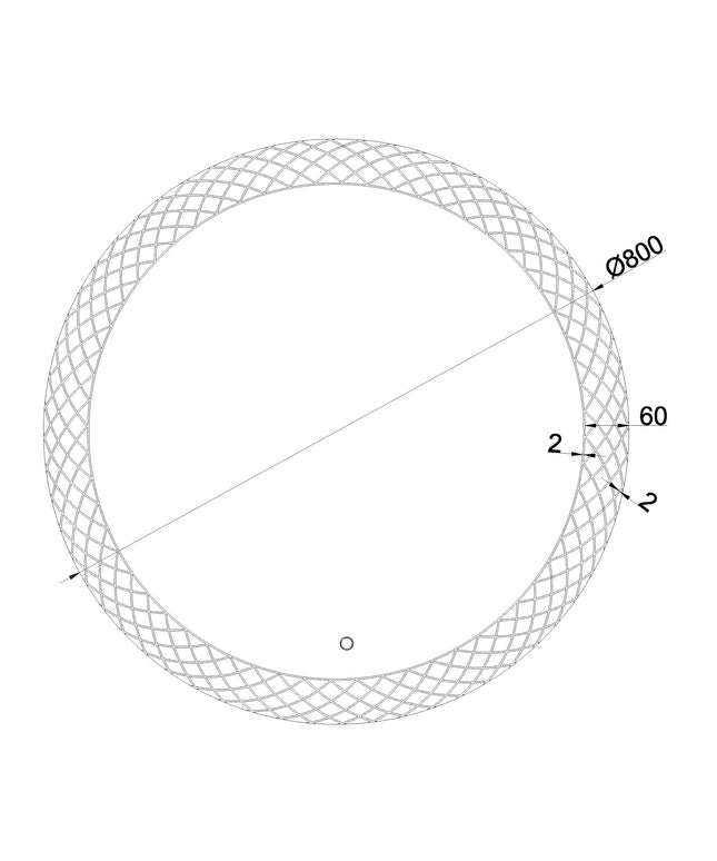 Wiesbaden Deco ronde badkamerspiegel met LED 80 cm - technische tekening | Schwertz & Co