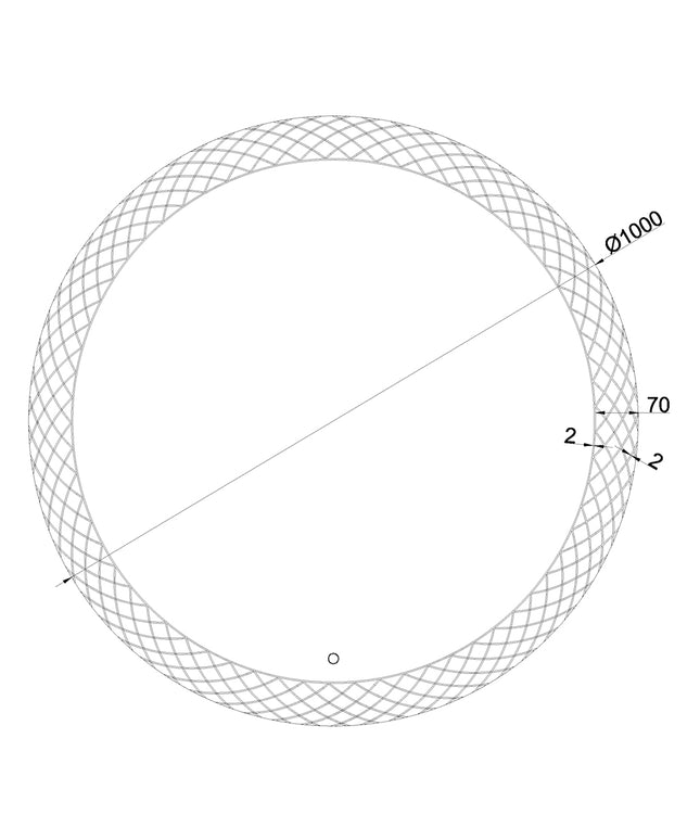 Wiesbaden Deco badkamerspiegel rond 100 cm met LED - technische tekening | Schwertz & Co