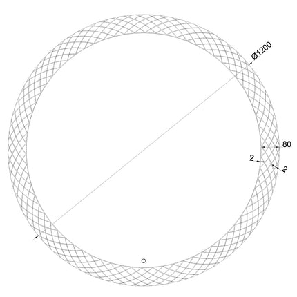 Wiesbaden Deco ronde badkamerspiegel met LED 120 cm - technische tekening | Schwertz & Co
