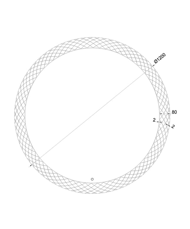 Wiesbaden Deco ronde badkamerspiegel met LED 120 cm - technische tekening | Schwertz & Co