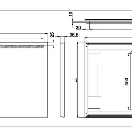 Wiesbaden Ambi One badkamerspiegel LED 160 x 60 cm - technische tekening | Schwertz & Co