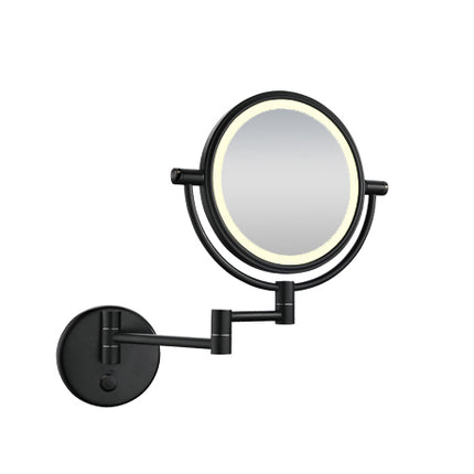 Wiesbaden wandscheerspiegel LED 20 cm mat zwart | Schwertz & Co