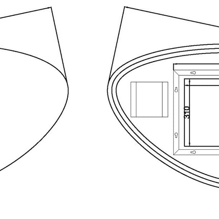 Wiesbaden Uovo LED spiegel ovaal 100 cm - technische tekening | Schwertz & Co