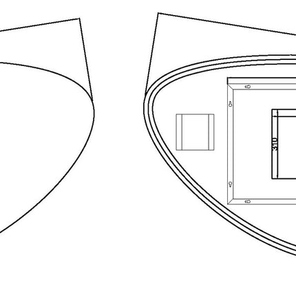 Wiesbaden Uovo ovale badkamerspiegel met LED 140 cm - technische tekening | Schwertz & Co