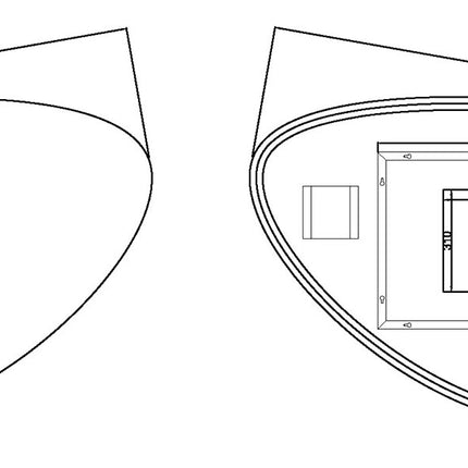 Wiesbaden Uovo ovale badkamerspiegel LED 150 cm - technische tekening | Schwertz & Co