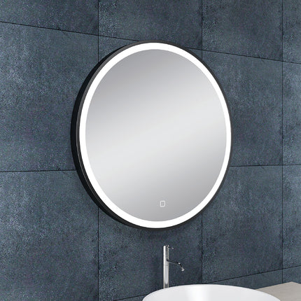 Wiesbaden Maro LED spiegel rond 60 cm mat zwart | Schwertz & Co