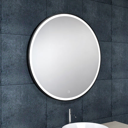 Wiesbaden Maro badkamerspiegel rond 80 cm mat zwart | Schwertz & Co