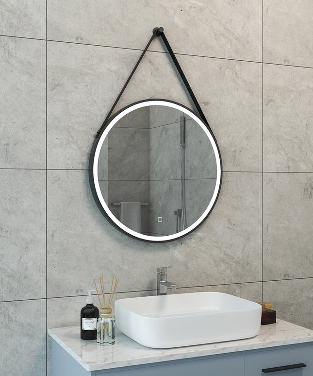 Wiesbaden Cinto spiegel rond mat zwart - detailfoto | Schwertz & Co