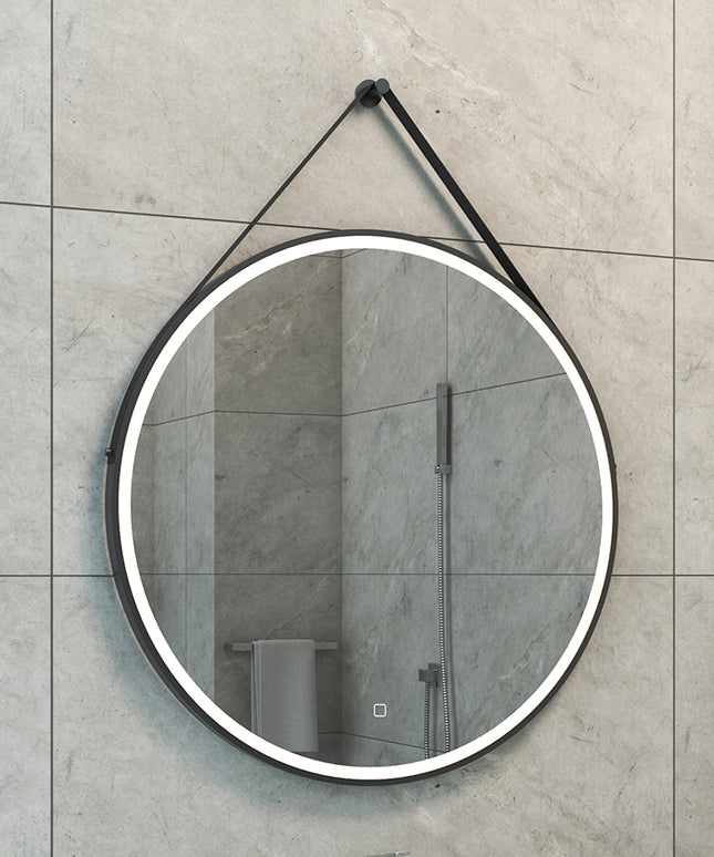 Wiesbaden Cinto badkamerspiegel rond 80 cm mat zwart | Schwertz & Co
