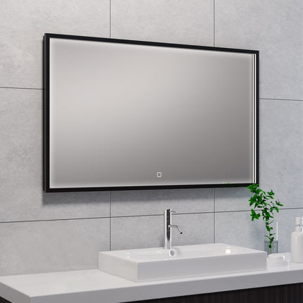 Wiesbaden Avi LED badkamerspiegel 100 x 60 cm mat zwart - detailfoto | Schwertz & Co