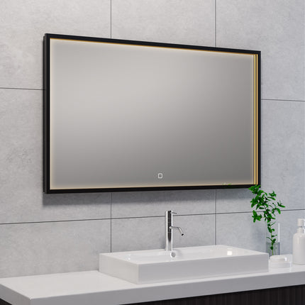 Wiesbaden Avi LED badkamerspiegel 100 x 60 cm mat zwart | Schwertz & Co