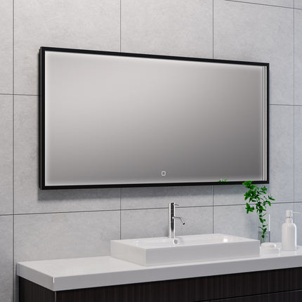 Wiesbaden Avi LED spiegel 120 x 60 cm mat zwart - detailfoto | Schwertz & Co