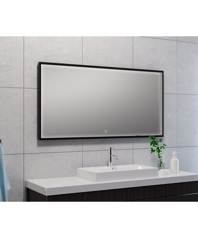 Wiesbaden Avi LED spiegel 120 x 60 cm mat zwart - detailfoto | Schwertz & Co
