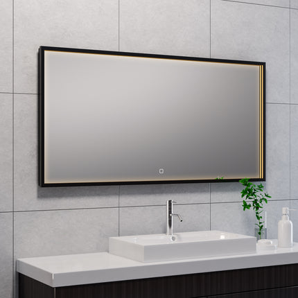 Wiesbaden Avi LED spiegel 120 x 60 cm mat zwart | Schwertz & Co