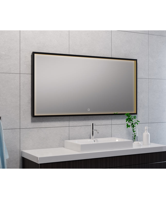 Wiesbaden Avi LED spiegel 120 x 60 cm mat zwart | Schwertz & Co