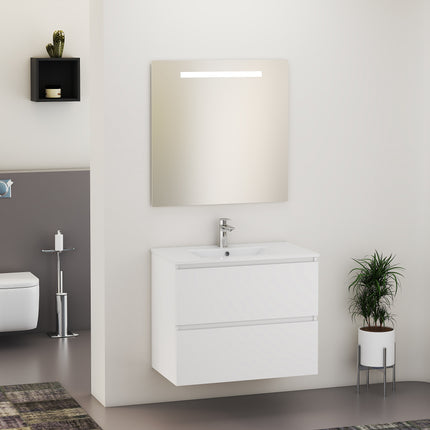 Xellanz Sephia badmeubelset 80 cm mat wit met LED spiegel | Schwertz & Co