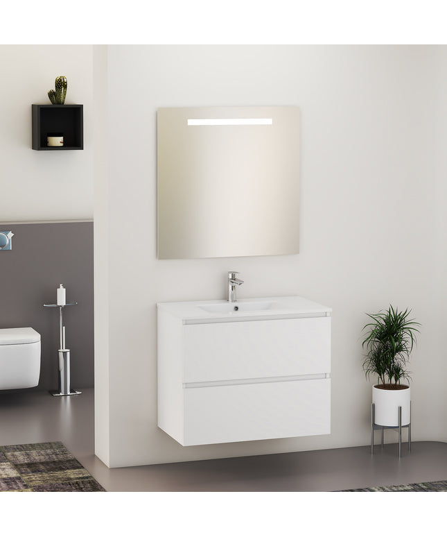 Xellanz Sephia badmeubelset 80 cm mat wit met LED spiegel | Schwertz & Co