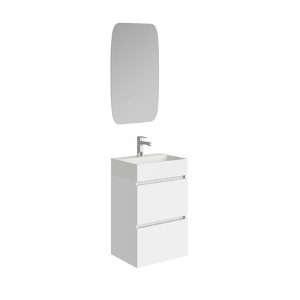 Xellanz Mini badmeubelset 45 cm met spiegel glans wit | Schwertz & Co