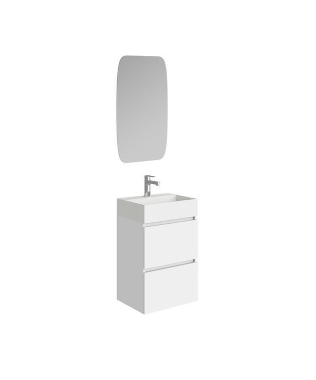 Xellanz Mini badmeubelset 45 cm met spiegel glans wit | Schwertz & Co