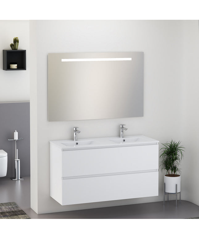 Xellanz Sephia badmeubelset 120 cm mat wit met dubbele wastafel | Schwertz & Co