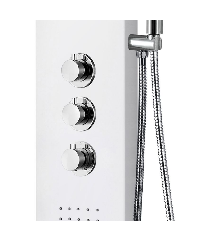 ALONI douchepaneel – wit – thermostatisch met hand- en hoofddouche