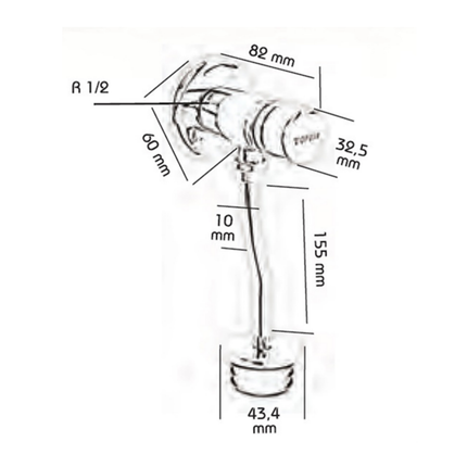 Chasse d'urinoir Creavit – chromée