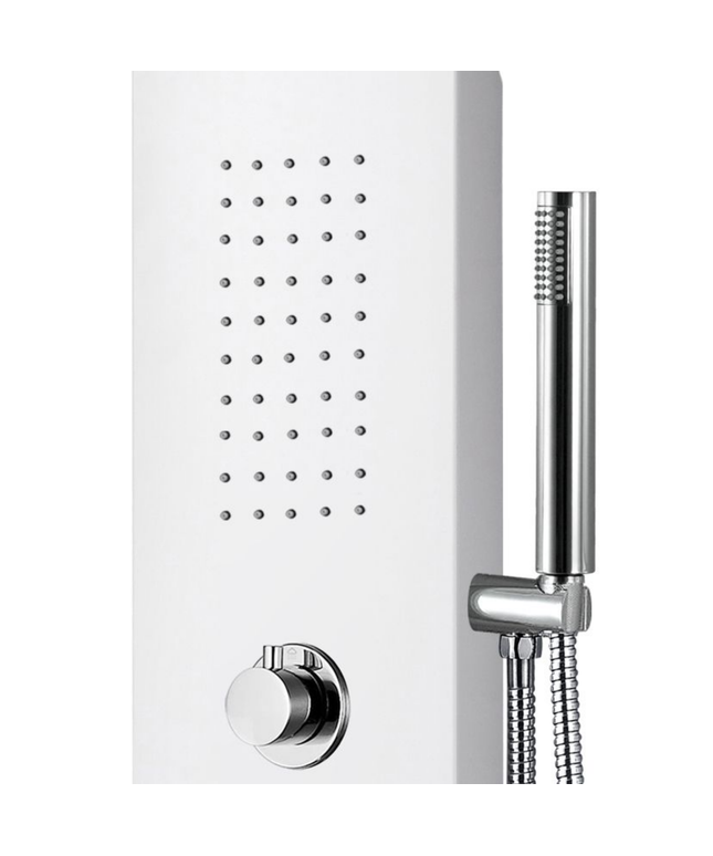 ALONI douchepaneel – wit – thermostatisch met hand- en hoofddouche