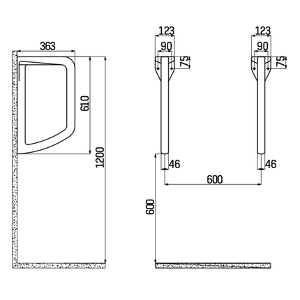 Cloison d'urinoir Creavit – blanche