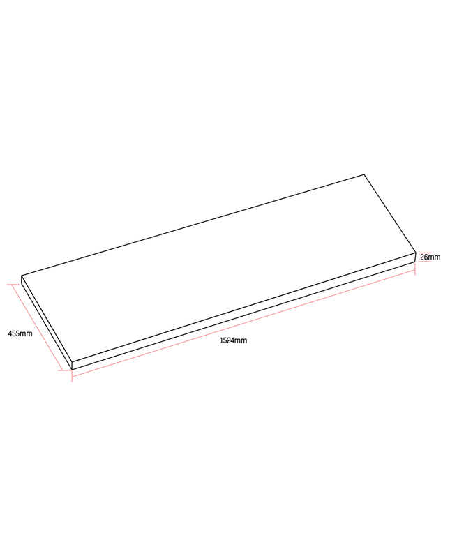 ALONI Wastafelblad MDF – 152 cm – Mat Grijs