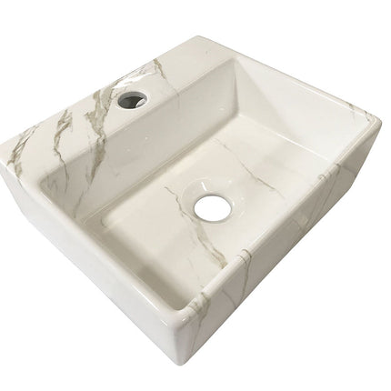Wiesbaden Leto fontein 33,5 x 29 cm keramiek carrara - sfeerfoto in de toiletruimte | Schwertz & Co
