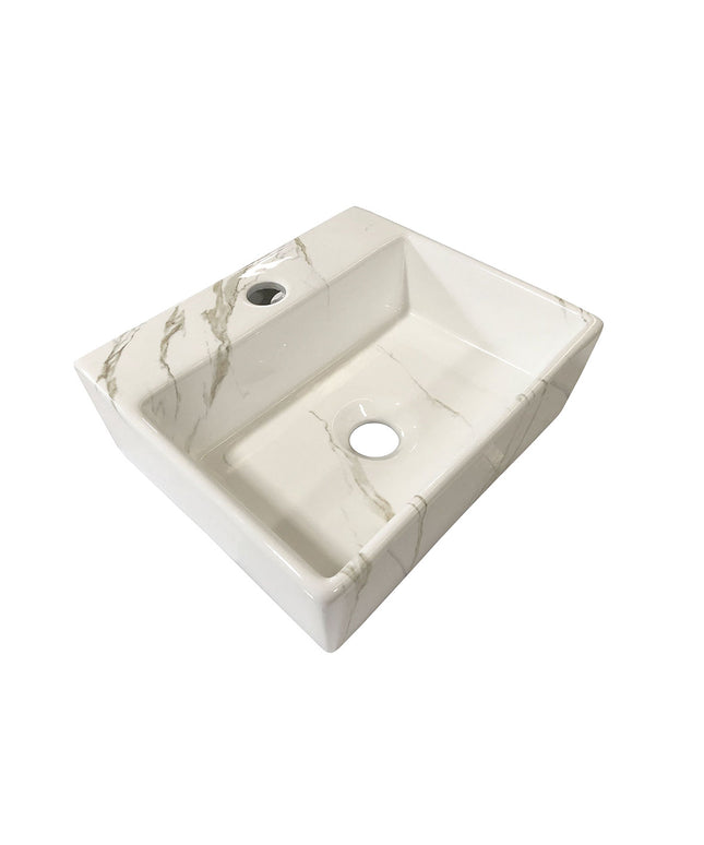 Wiesbaden Leto fontein 33,5 x 29 cm keramiek carrara - sfeerfoto in de toiletruimte | Schwertz & Co
