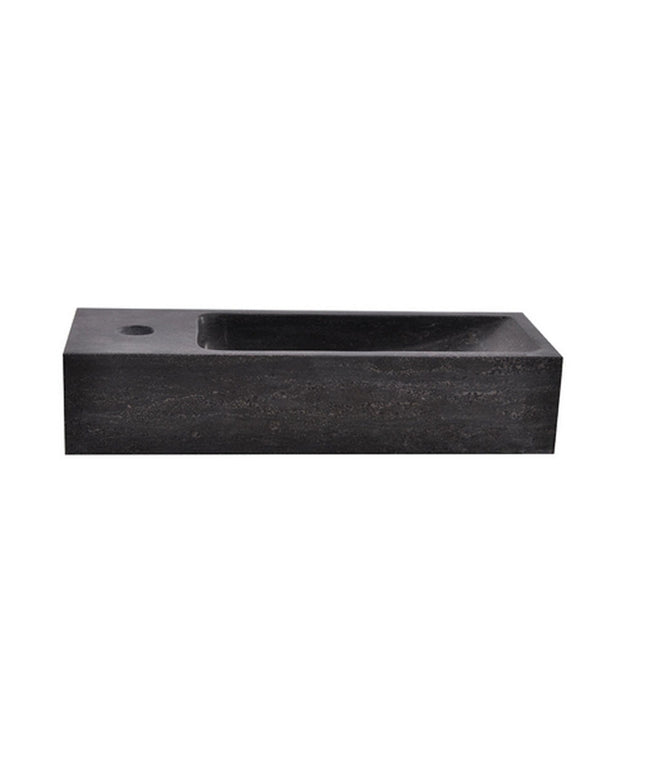 Wiesbaden Raw smalle fontein links 38 x 14 cm hardsteen gezoet - detailfoto oppervlak | Schwertz & Co