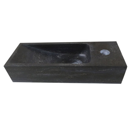 Wiesbaden Raw smalle fontein rechts 38 x 14 cm hardsteen gezoet | Schwertz & Co