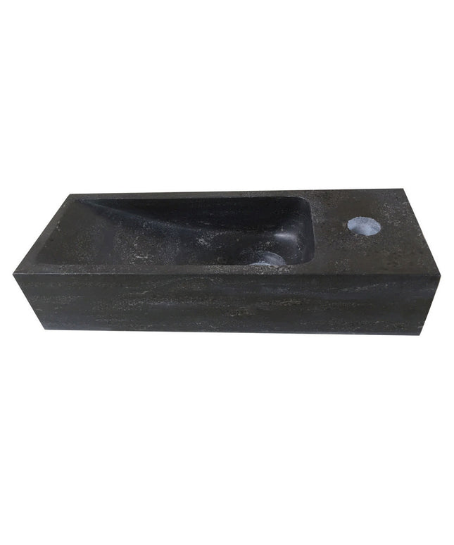 Wiesbaden Raw smalle fontein rechts 38 x 14 cm hardsteen gezoet | Schwertz & Co