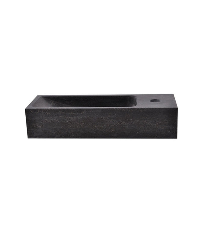 Wiesbaden Raw smalle fontein rechts 38 x 14 cm hardsteen gezoet - detailfoto | Schwertz & Co