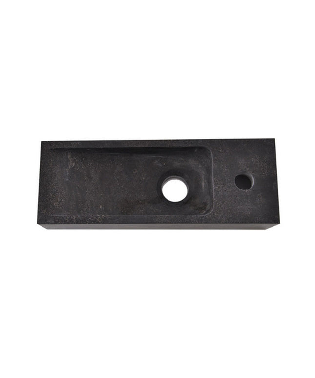 Wiesbaden Raw smalle fontein rechts 38 x 14 cm hardsteen gezoet - detailfoto oppervlak | Schwertz & Co