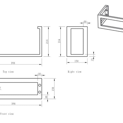 Xellanz frame voor fontein RVS - technische tekening | Schwertz & Co