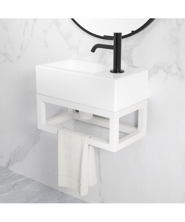 Wiesbaden Nick frame voor fontein 39,5 cm mat wit - sfeerfoto | Schwertz & Co