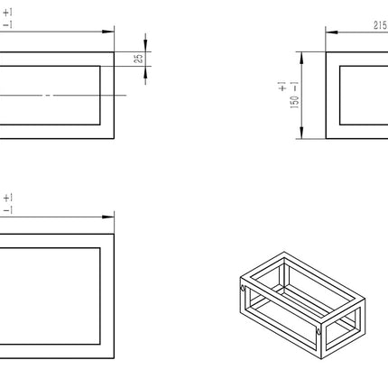 Wiesbaden Nick frame voor fontein geborsteld messing - technische tekening | Schwertz & Co