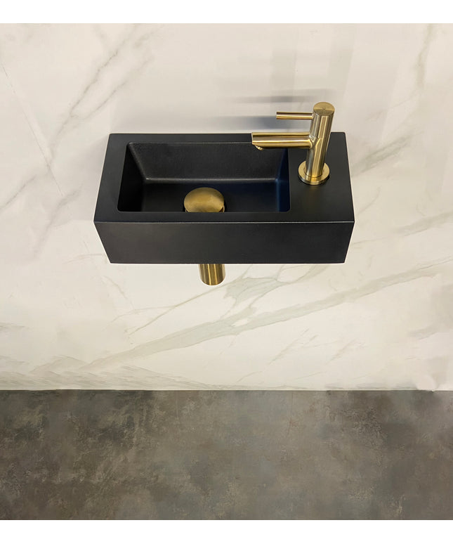 Wiesbaden Rhea S mini fonteinset rechts quartz geborsteld messing | Schwertz & Co