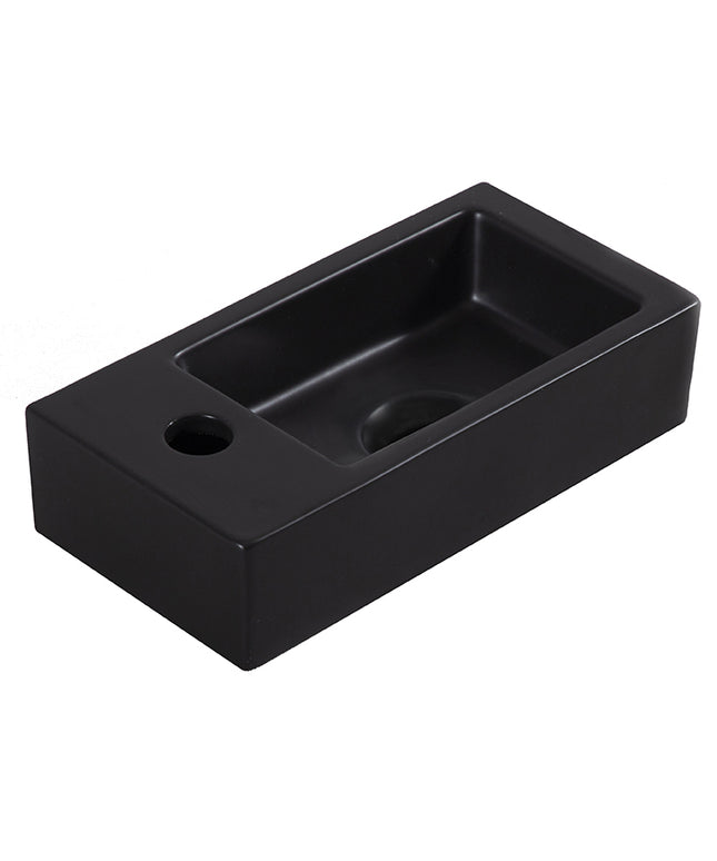 Wiesbaden Rhea S mini fonteinset links quartz mat zwart - sfeerfoto | Schwertz & Co