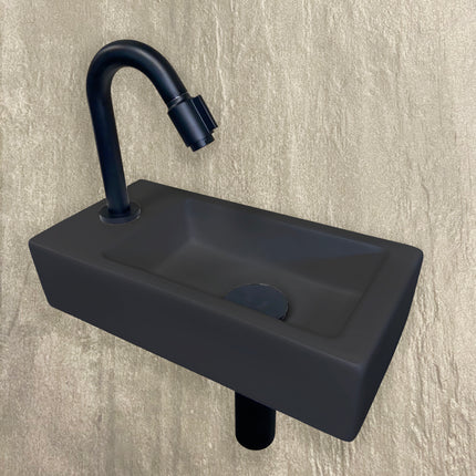 Wiesbaden Rhea S mini fonteinset links quartz mat zwart | Schwertz & Co