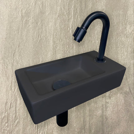 Wiesbaden Rhea S mini fonteinset rechts quartz mat zwart | Schwertz & Co